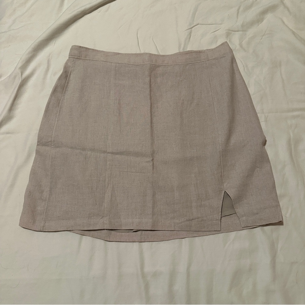 Abercrombie & Fitch Tan Linen Mini Skirt